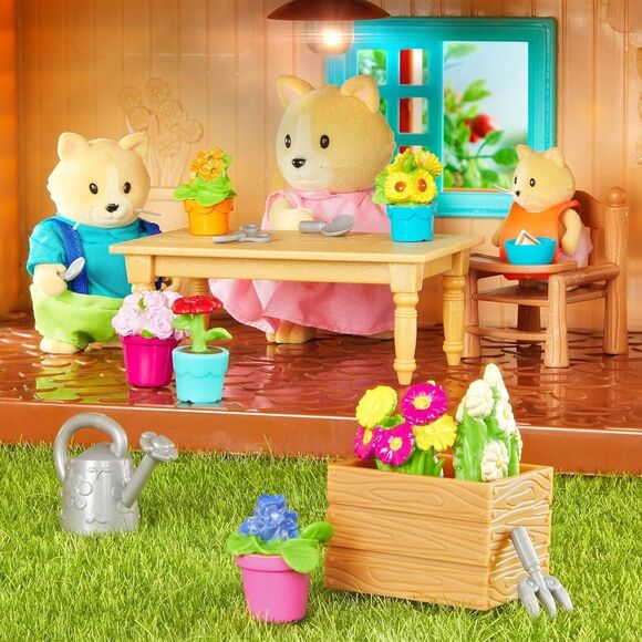 Lil Woodzeez Cat Family Whiskerelli Kitties Animals Toy Set Posable Book Playset - Picture 4 of 8